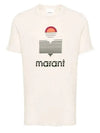 Karman Logo Linen Short Sleeve T-Shirt Ecru - ISABEL MARANT - BALAAN 2