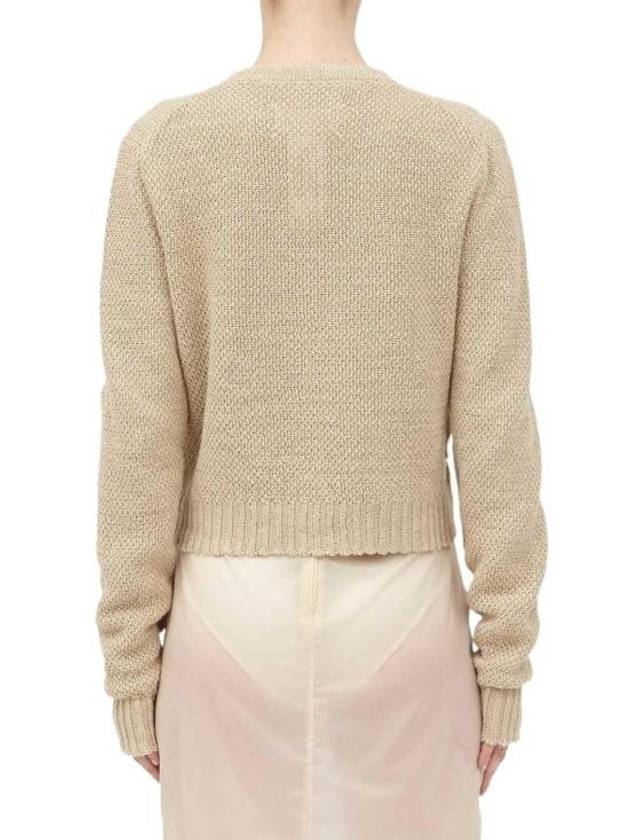 Hemp Basket Weave Knit Cardigan Beige - MAISON MARGIELA - BALAAN 3