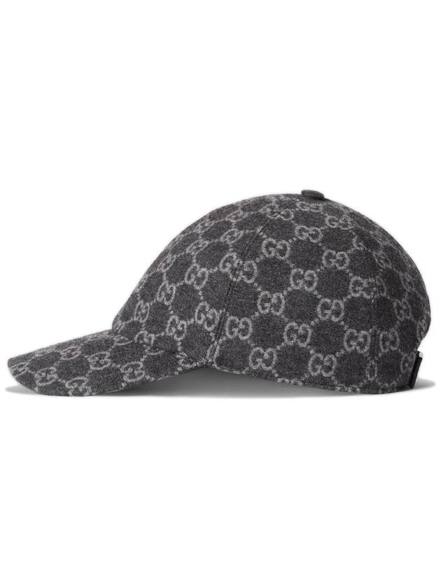 GG Flannel Ball Cap Grey - GUCCI - BALAAN 4