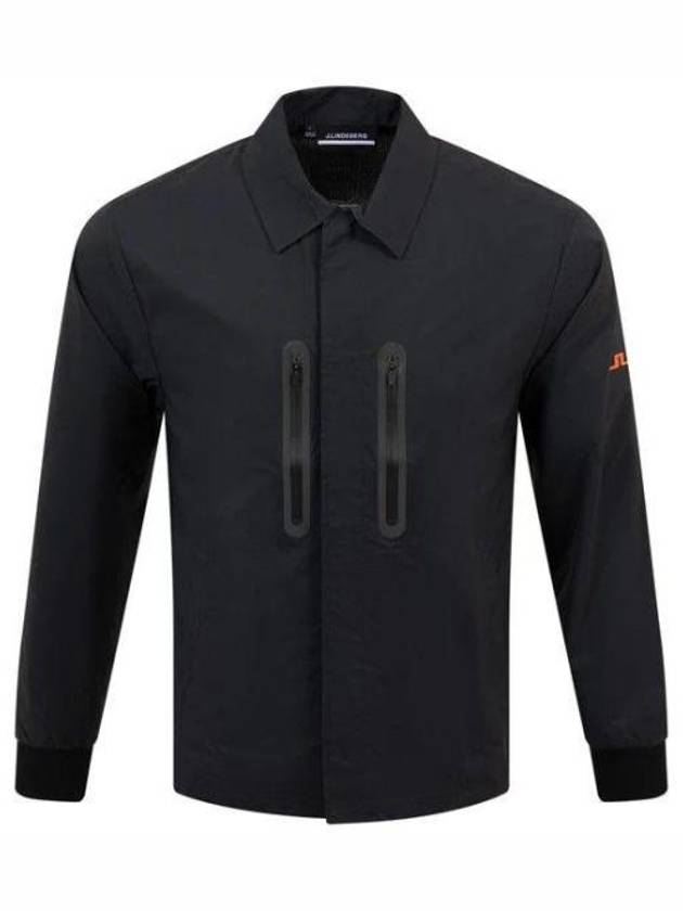 Pirro Rib Cuff Golf Long Sleeve Shirt Black - J.LINDEBERG - BALAAN 2