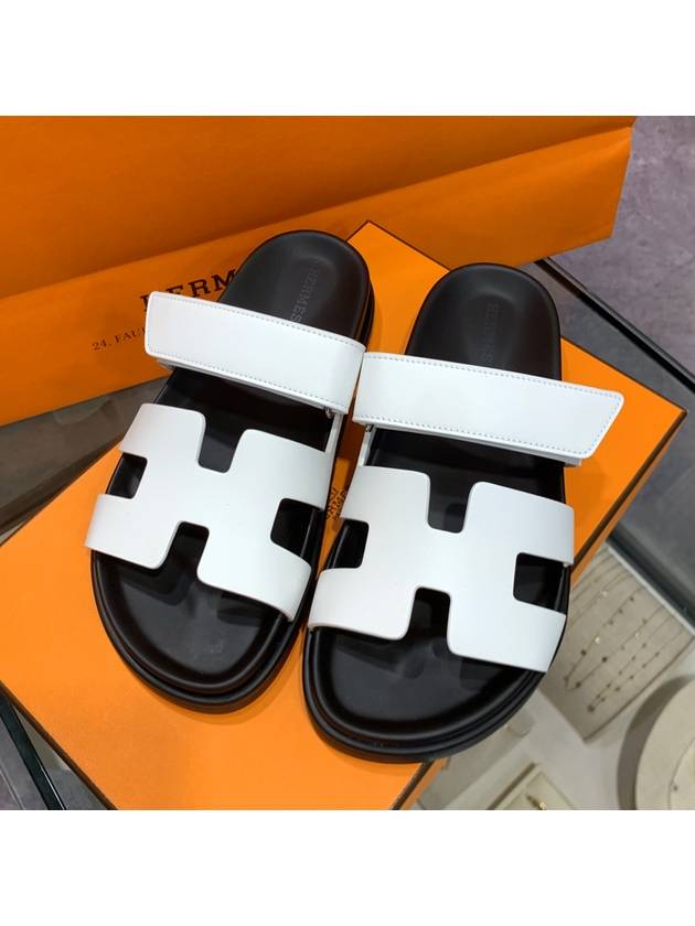 Chypre Calfskin Sandals Blanc - HERMES - BALAAN 2