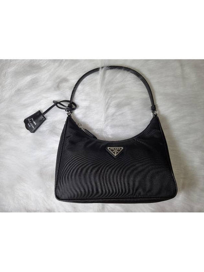 Re-Edition 2005 Silver Logo Re-Nylon Saffiano Mini Shoulder Bag Black - PRADA - BALAAN 2