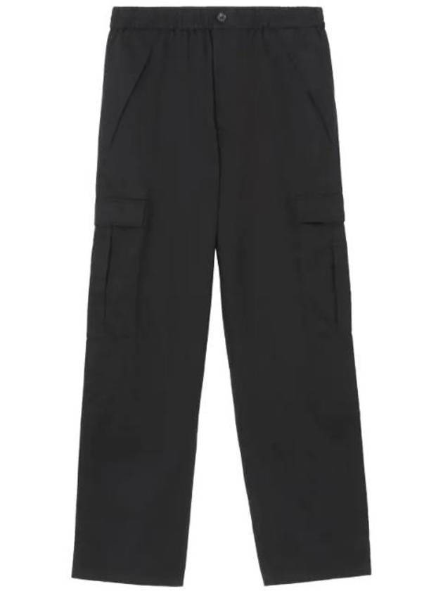 Men's Cotton Cargo Straight Pants Black - BURBERRY - BALAAN 1