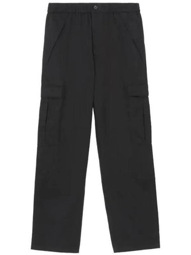 Men's Cotton Cargo Straight Pants Black - BURBERRY - BALAAN 1