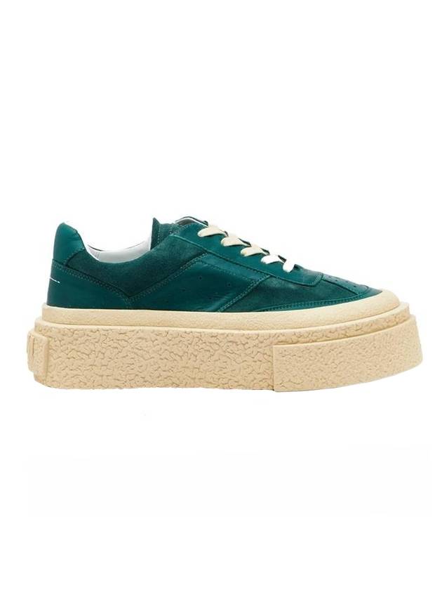 Paneled Lace Up Low Top Sneakers Green - MAISON MARGIELA - BALAAN 1