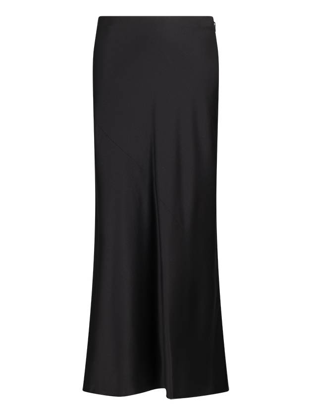 Maxi Side Zip Silk A-line Skirt Black - SAINT LAURENT - BALAAN 2