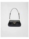 Brushed Leather Shoulder Bag Black Boutique - PRADA - BALAAN 2