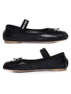 Women's Logo Leather Ballerinas Black - MIU MIU - BALAAN 2