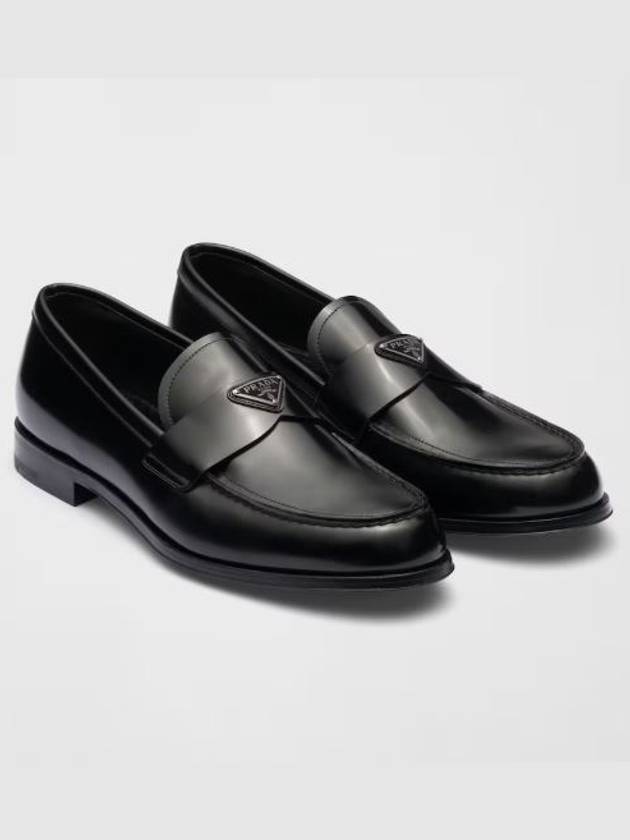 Brushed Leather Loafers Black - PRADA - BALAAN 2