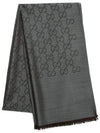 GG Jacquard Pattern Two-Tone Wool Silk Muffle Dark Brown - GUCCI - BALAAN 5