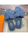 Women's Oran Sandals Woolskin Blue - HERMES - BALAAN 4