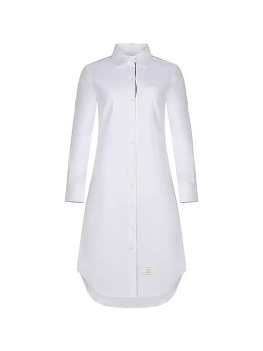 Round Collar Shirt Midi Dress White - THOM BROWNE - BALAAN 2