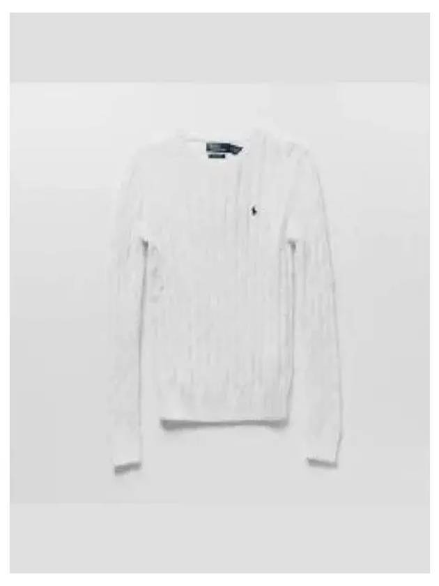 30 Points W Cable Knit Cotton Crew Neck Sweater White - POLO RALPH LAUREN - BALAAN 2