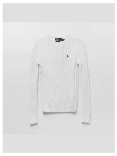 Women's Pony Embroidery Cable Knit Top White - POLO RALPH LAUREN - BALAAN 2