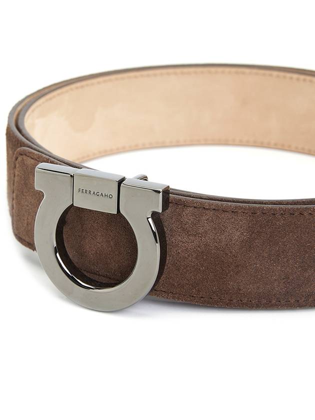 Gancini Reversible Leather Belt Brown - SALVATORE FERRAGAMO - BALAAN 7