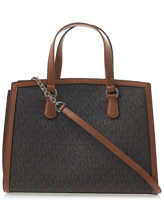 Chantal Medium Logo Satchel Shoulder Bag Brown - MICHAEL KORS - BALAAN 4