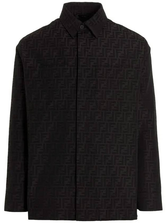 Men's FF Long Sleeve Shirt Black - FENDI - BALAAN 2