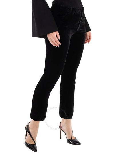 Balmain Ladies Noir Flared-Cut Velvet Trousers, Brand Size 38 (US Size 6) - BALMAIN - BALAAN 2