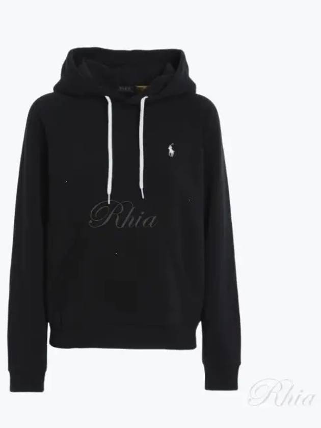 Women's Embroidered Logo Long Sleeve Hoodie Black - POLO RALPH LAUREN - BALAAN 2