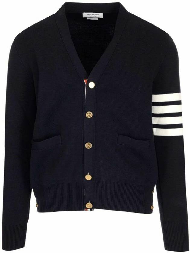 Milano Stitch 4 Bar Cardigan Navy - THOM BROWNE - BALAAN 2