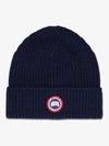 Logo Arctic Disc Rib Beanie Navy Heather - CANADA GOOSE - BALAAN 2