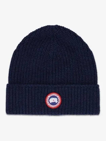 Logo Arctic Disc Rib Beanie Navy Heather - CANADA GOOSE - BALAAN 2