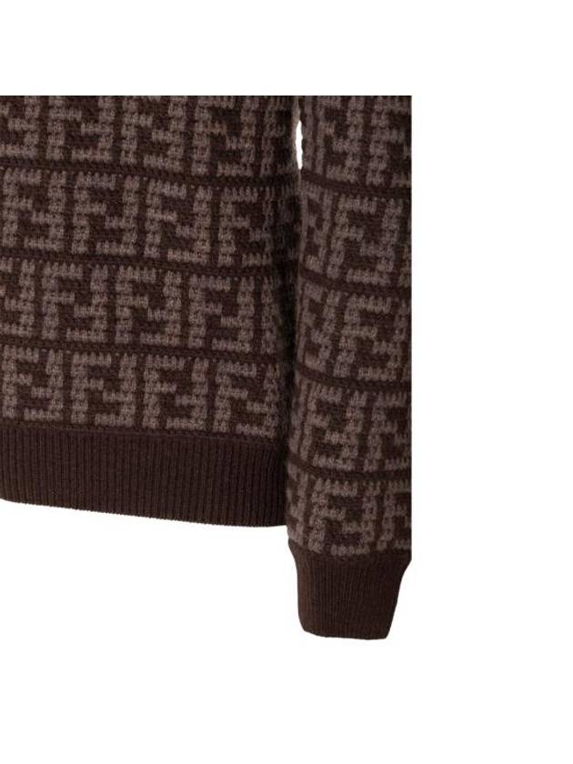 Men's Monogram Intarsia Knit Top Grey - FENDI - BALAAN 4