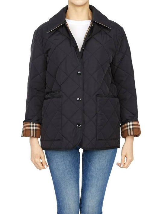 Diamond Quilted Nylon Canvas Jacket Black - BURBERRY - BALAAN 2