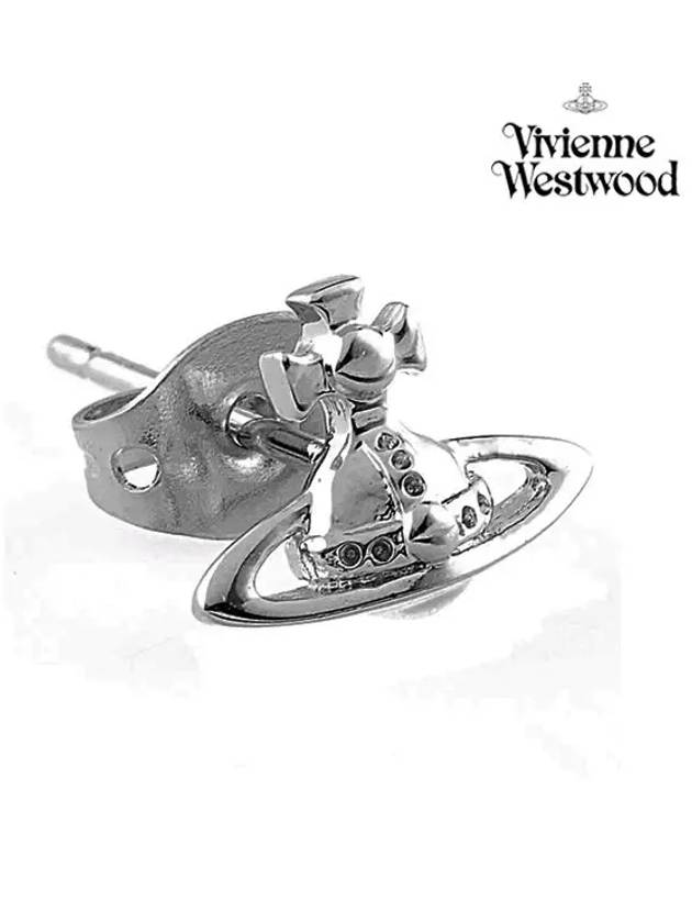 Lorelei Stud Brass Earrings Silver - VIVIENNE WESTWOOD - BALAAN 5