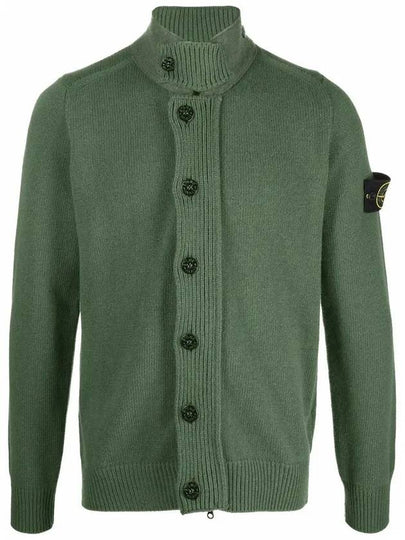 Wappen Button Cardigan Green - STONE ISLAND - BALAAN 2