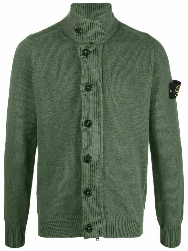 Wappen Button Cardigan Green - STONE ISLAND - BALAAN 3