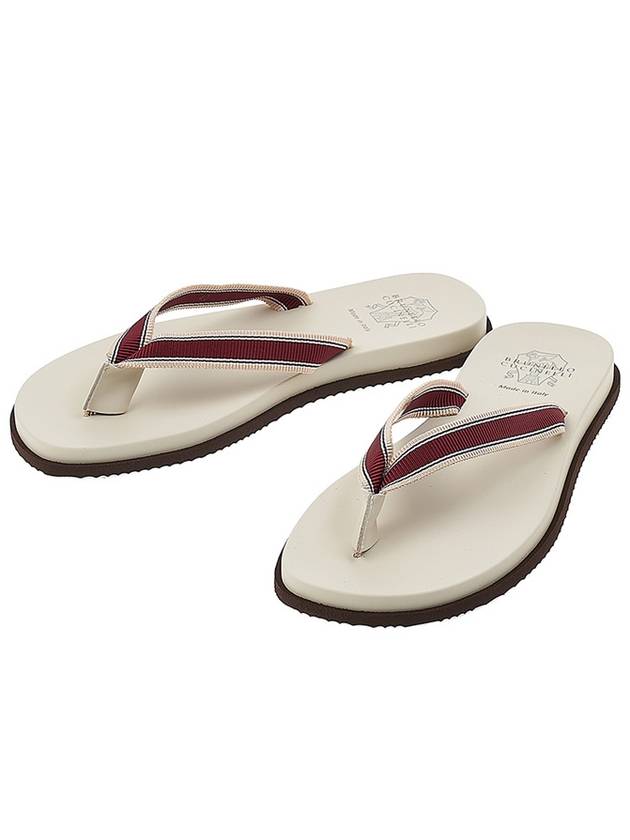 striped strap flip flops MZUNAVH315CGG53 - BRUNELLO CUCINELLI - BALAAN 2