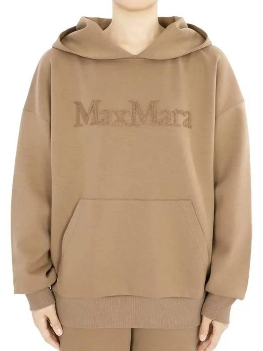 Women s Saforet Logo Hooded Sweatshirt Camel 2429946031600 004 - MAX MARA - BALAAN 2