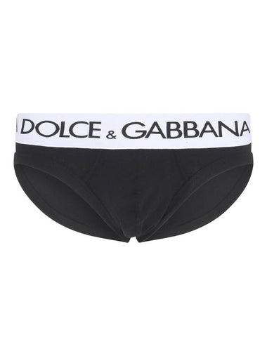 23 fw Black Cotton Logo Briefs M3D03JONN97N0000 B0480428739 - DOLCE&GABBANA - BALAAN 1