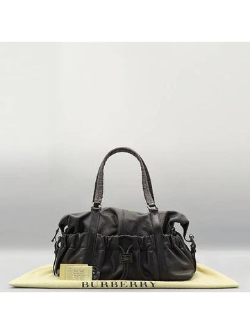 Black leather Para drawstring tote bag - BURBERRY - BALAAN 1