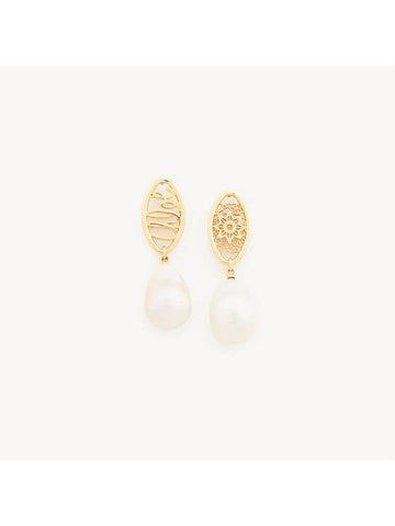 Darcey Lace Drop Earrings Gold - CHLOE - BALAAN 1