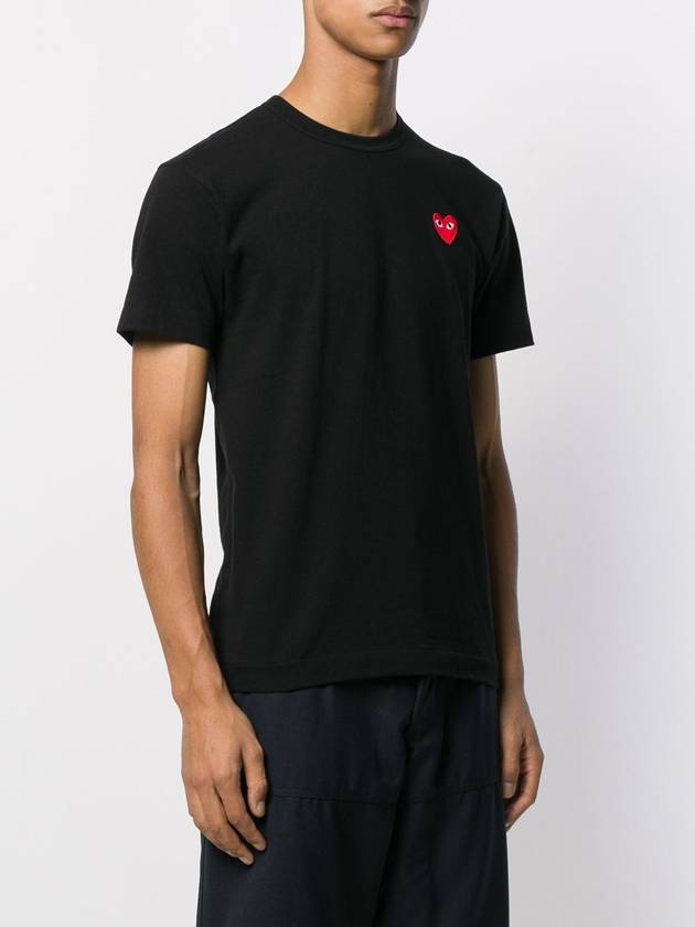 Red Heart Waffen TShirt Black P1T108 - COMME DES GARCONS - BALAAN 4