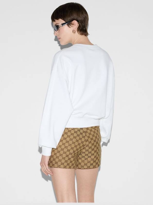 Print Cotton Jersey Sweatshirt White - GUCCI - BALAAN 5