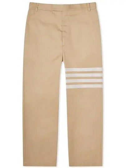 4 Bar Stripe Cotton Straight Pants Beige - THOM BROWNE - BALAAN 2