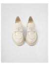 Chocolate Patent Leather Loafers Ivory - PRADA - BALAAN 3