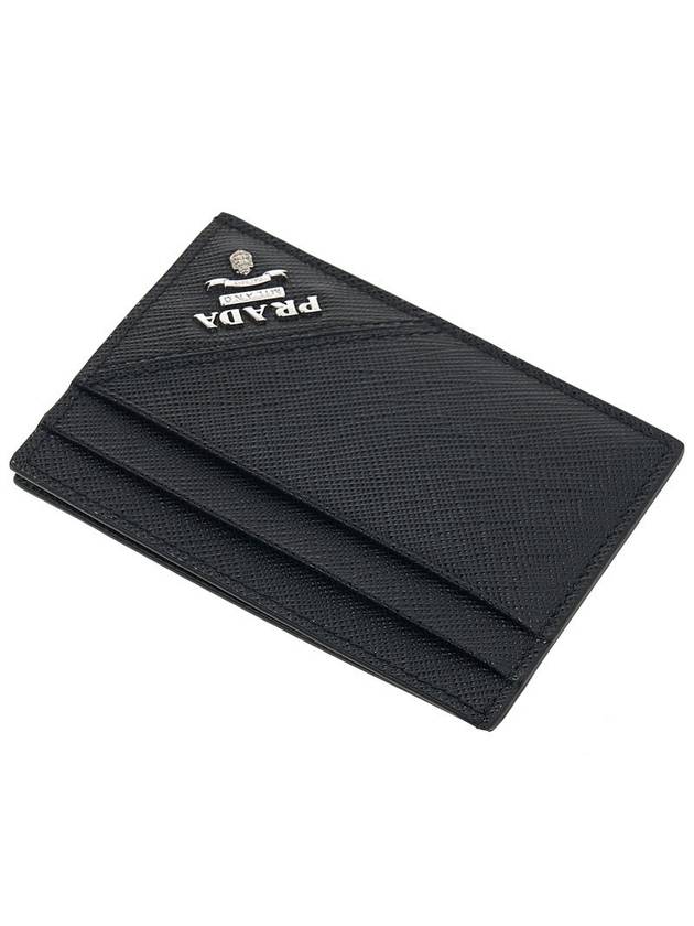 Metal Logo Saffiano Card Wallet Black - PRADA - BALAAN 5