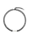 Logo Chain Link Choker Necklace Black - DIOR - BALAAN 1