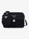 Re-Nylon Saffiano Leather Shoulder Bag Black - PRADA - BALAAN 2