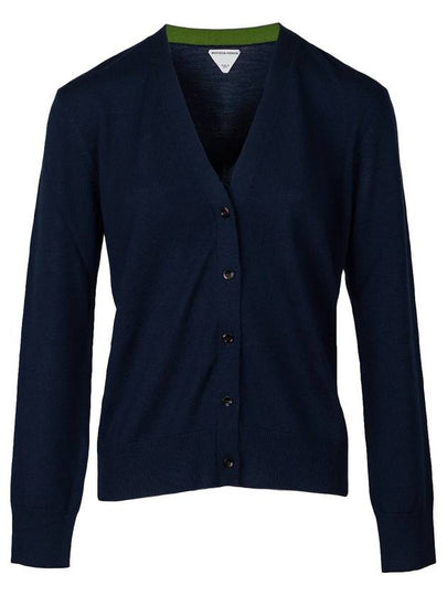 Knit Wool Cardigan Midnight Blue - BOTTEGA VENETA - BALAAN 2