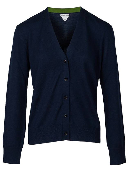 Wool knit cardigan midnight blue - BOTTEGA VENETA - BALAAN 2