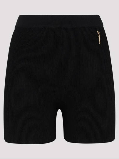 Le Short Pralu Charm Logo Knit Shorts Black - JACQUEMUS - BALAAN 2