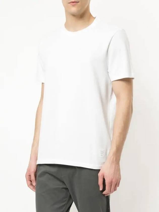 Men's Center Back Striped Short Sleeve T-Shirt White - THOM BROWNE - BALAAN 4