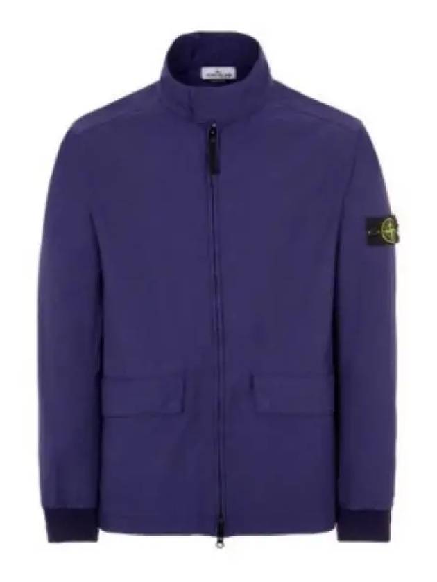 Men's Batavia Nylon Cotton Zip-Up Jacket Purple Blue - STONE ISLAND - BALAAN 2