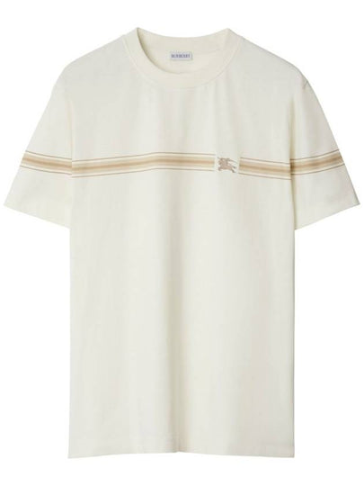 Striped Cotton Short Sleeve T-Shirt Ice - BURBERRY - BALAAN 2