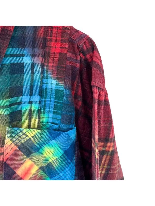 M Rebuild by Men s Cut Tie Dye Patchwork Check Shirt - NEEDLES - BALAAN 4